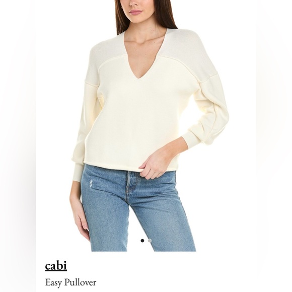 Cabi Easy Pullover in vintage white. New with tag. Size small. - Picture 1 of 7